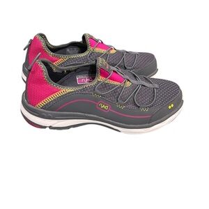 Ryka Feather Pace Womens Slip On Grey Pink Comfort Walking size 9W‎